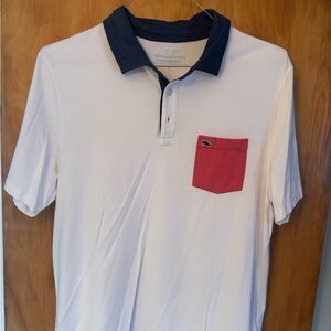 Vineyard Vines Shirt Mens Large White Edgartown Polo Short Sleeve